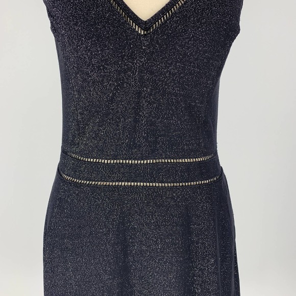 Sanctuary Metallic Sparkle Fit & Flare Mini Dress with Ladder Stitch Detail NWT - Picture 12 of 14
